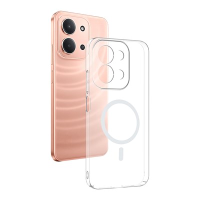 Xiaomi Redmi 15C Kamera Korumalı M-Safe Şarj Özellikli Şeffaf Zore London Silikon Kapak