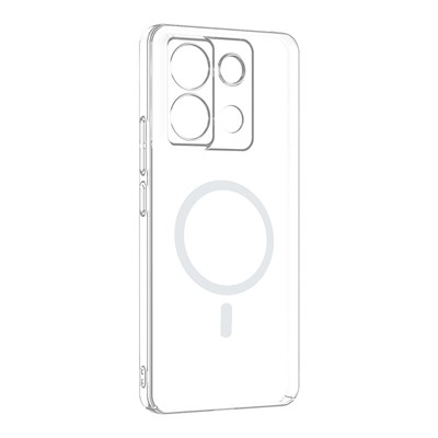 Xiaomi Redmi Note 13 Pro 4G Kamera Korumalı M-Safe Şarj Özellikli Şeffaf Zore London Silikon Kapak