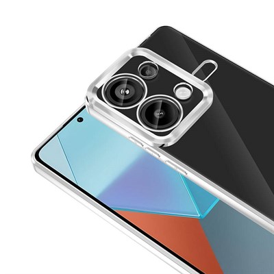 Xiaomi Redmi Note 13 Pro 4G Kılıf Tek Kamera Çerçeveli Logo Gösteren Zore Omega Kapak