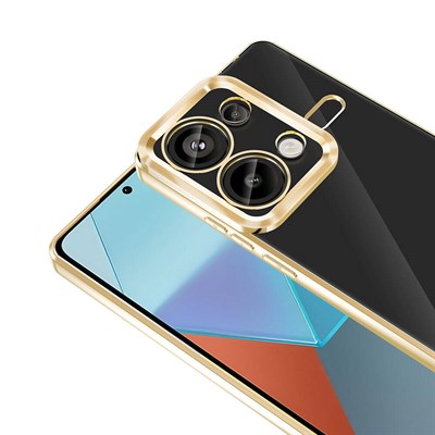 Xiaomi Redmi Note 13 Pro 4G Kılıf Tek Kamera Çerçeveli Logo Gösteren Zore Omega Kapak