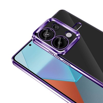 Xiaomi Redmi Note 13 Pro 4G Kılıf Tek Kamera Çerçeveli Logo Gösteren Zore Omega Kapak
