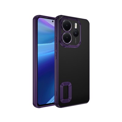 Xiaomi Redmi Note 14 4G Kılıf Kamera Korumalı Logo Gösteren Zore Omega Kapak