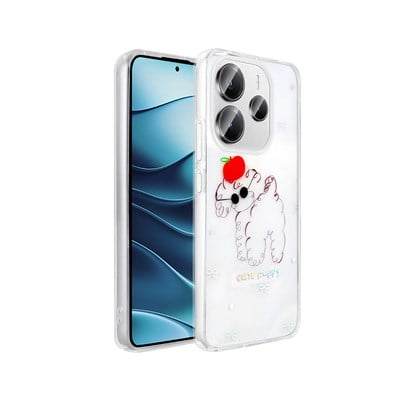 Xiaomi Redmi Note 14 4G Kılıf Şeffaf Figürlü Zore Folk Sert Kapak