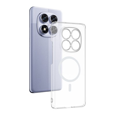 Xiaomi Redmi Note 14 Pro 4G Kamera Korumalı M-Safe Şarj Özellikli Şeffaf Zore London Silikon Kapak