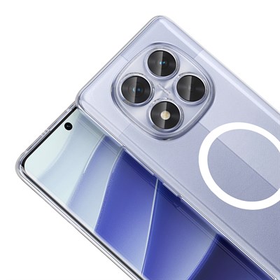Xiaomi Redmi Note 14 Pro 4G Kamera Korumalı M-Safe Şarj Özellikli Şeffaf Zore London Silikon Kapak