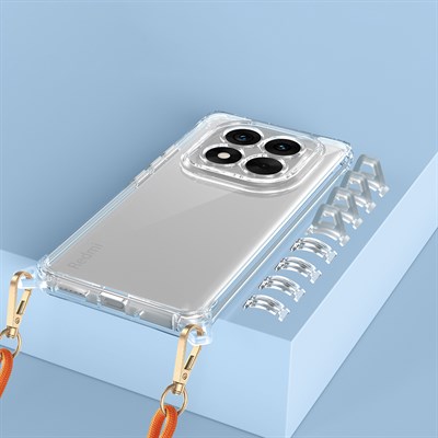 Xiaomi Redmi Note 14 Pro 5G Kılıf Airbagli Takılabilir Askı Aparatlı Zore Snap Silikon Kapak