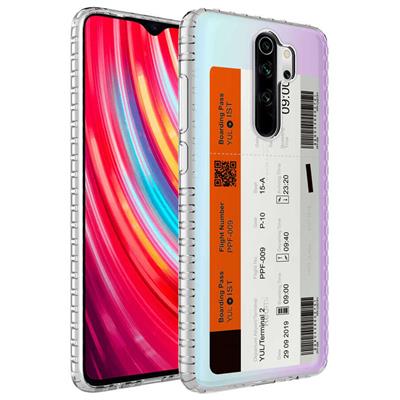 Xiaomi Redmi Note 8 Pro Kılıf Airbag Kenarlı Renkli Desenli Silikon Zore Elegans Kapak