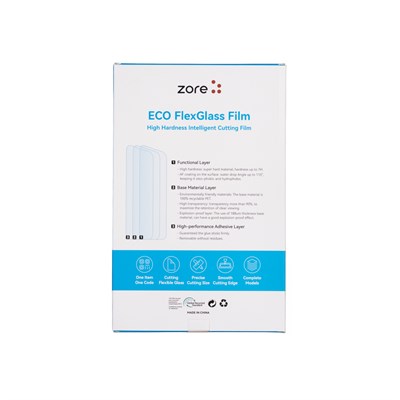 Zore High Hardness 7H Flexible Nano Glass Film 196mm x 125mm 10 Adet