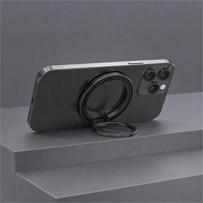 Zore M162 Karbon Fiber Tasarımlı Magnetik Ring Standlı Telefon Tutucu