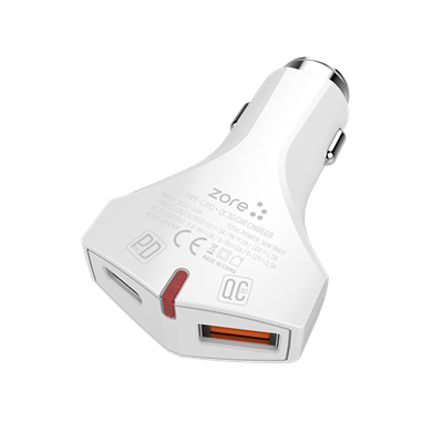Zore ZR-C60P Type-C 2 in 1 Araç Şarj Seti