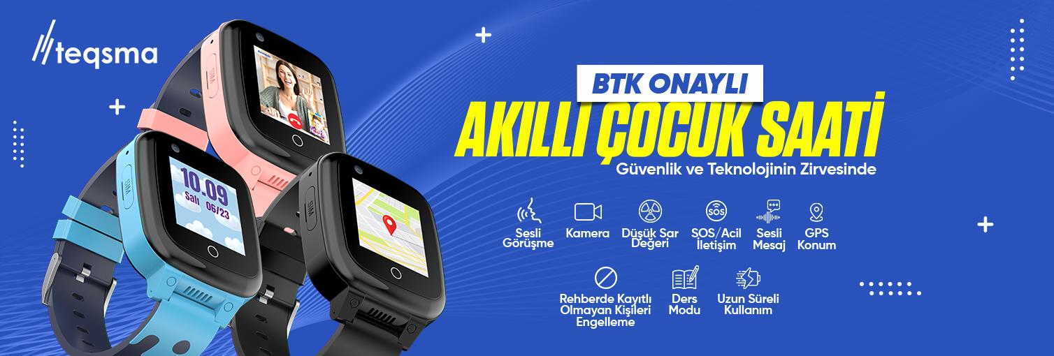 TEQSMA S25 UZ Akıllı Çocuk Saati- SOS, GPS Takibi, Görüntülü Görüşme, BTK Onaylı, Su Geçirmez 24 Ay Garantili