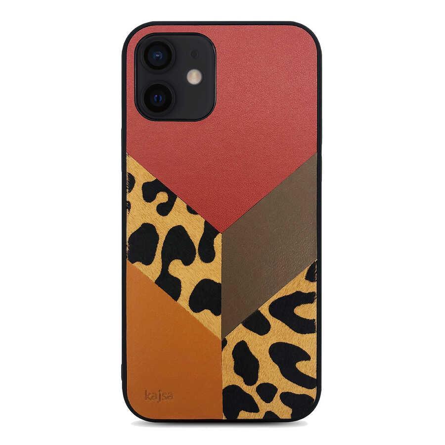 Apple iPhone 12 Kılıf Kajsa Glamorous Serisi Leopard Combo Kapak