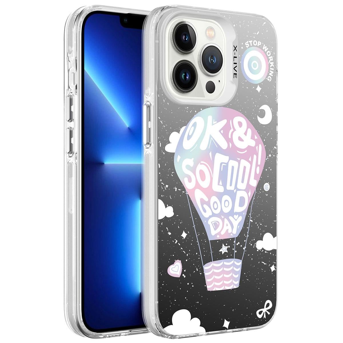 Apple iPhone 13 Pro Kılıf Desenli Zore Silver Sert Kapak