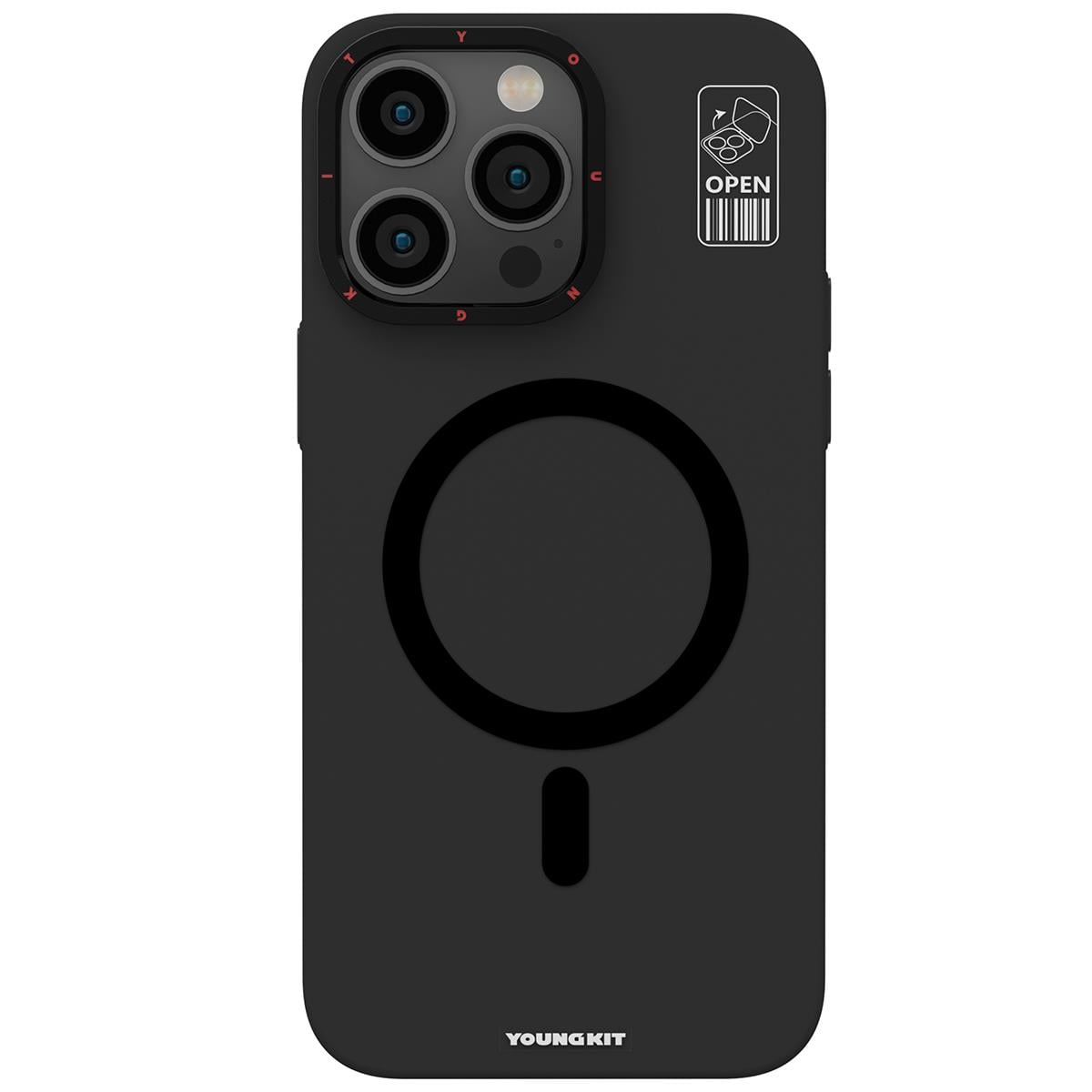 Apple iPhone 13 Pro Kılıf M-safe Şarj Özellikli Standlı YoungKit Hermit Bracket Serisi Kapak