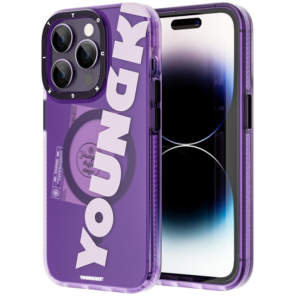 Apple iPhone 13 Pro Max Kılıf M-safe Şarj Özellikli Youngkit Binfen Serisi Yazı Temalı Kapak