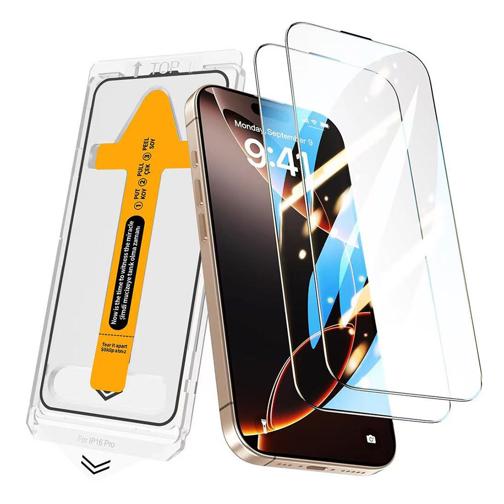 Apple iPhone 13 Pro Max Zore 2.5D Oliv HD Temperli Cam Ekran Koruyucu + Kolay Uygulama Aparatı