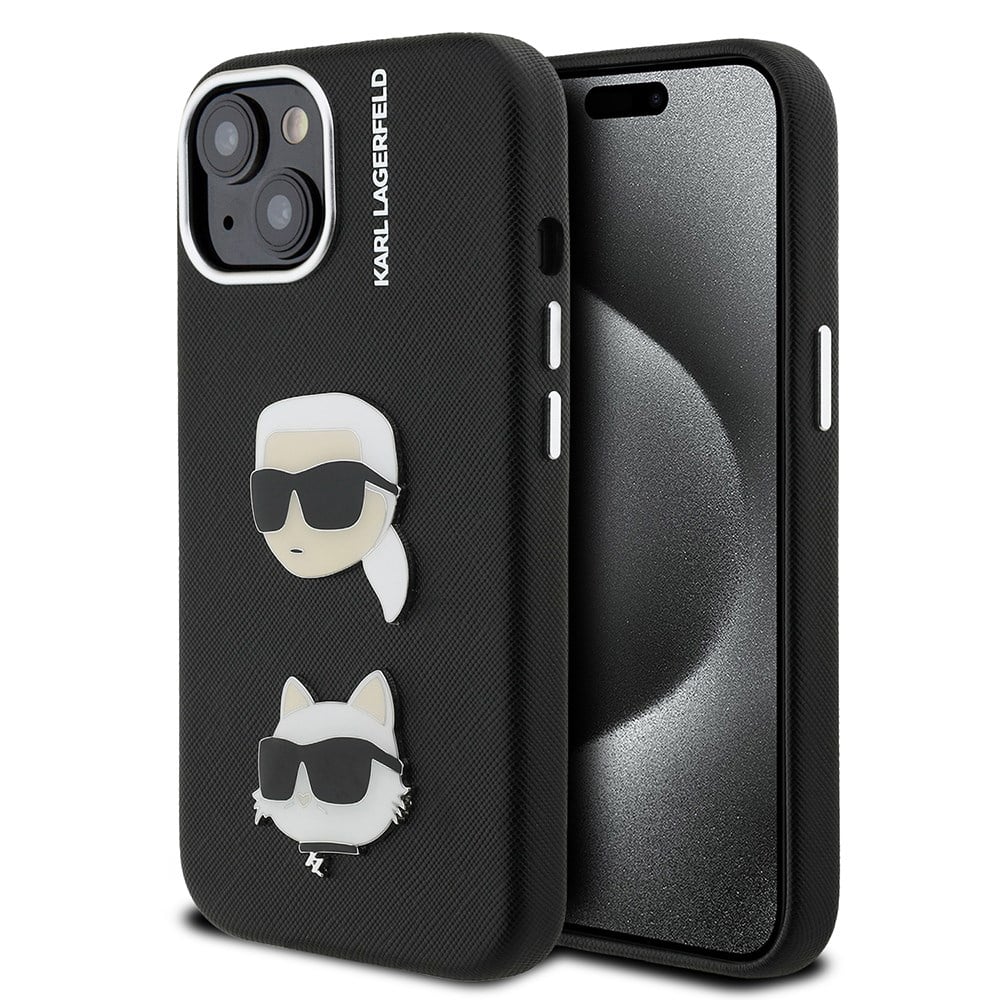 Apple iPhone 14 Kılıf Karl Lagerfeld Orjinal Lisanslı K&C Heads Pin Kapak