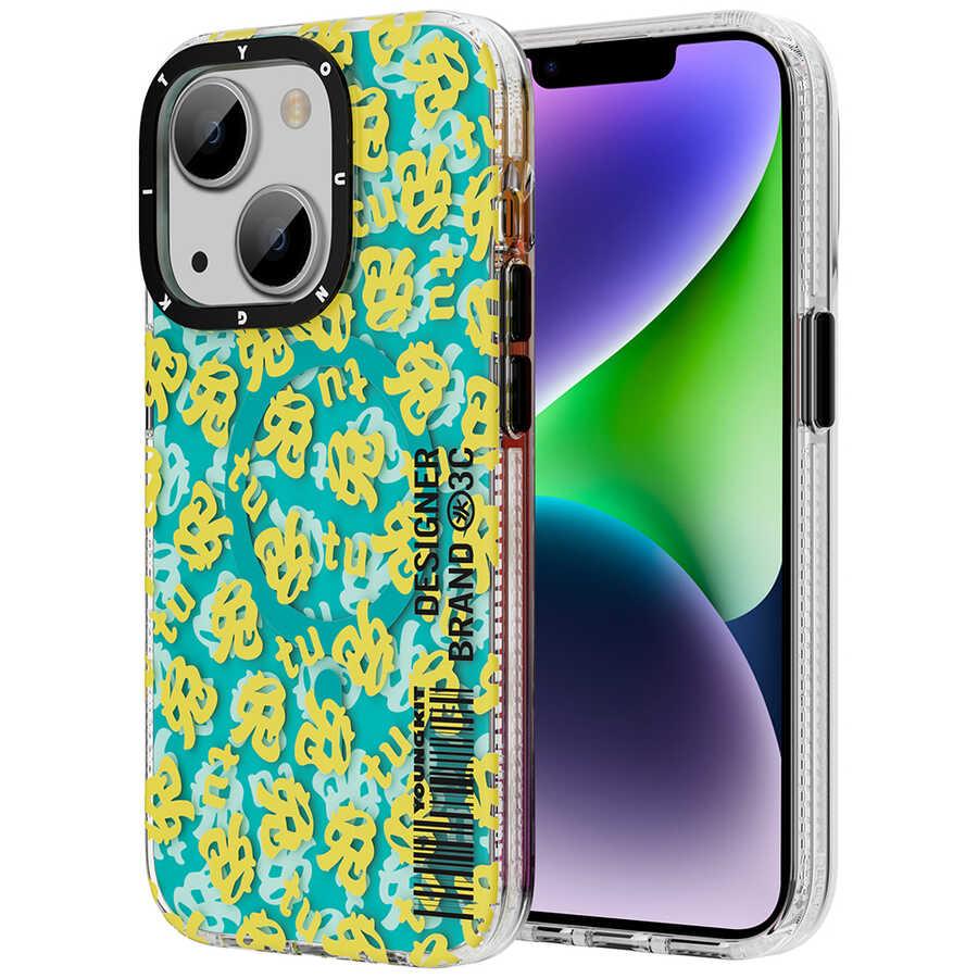 Apple iPhone 14 Kılıf M-safe Şarj Özellikli Youngkit Play Rabbit Serisi Kapak