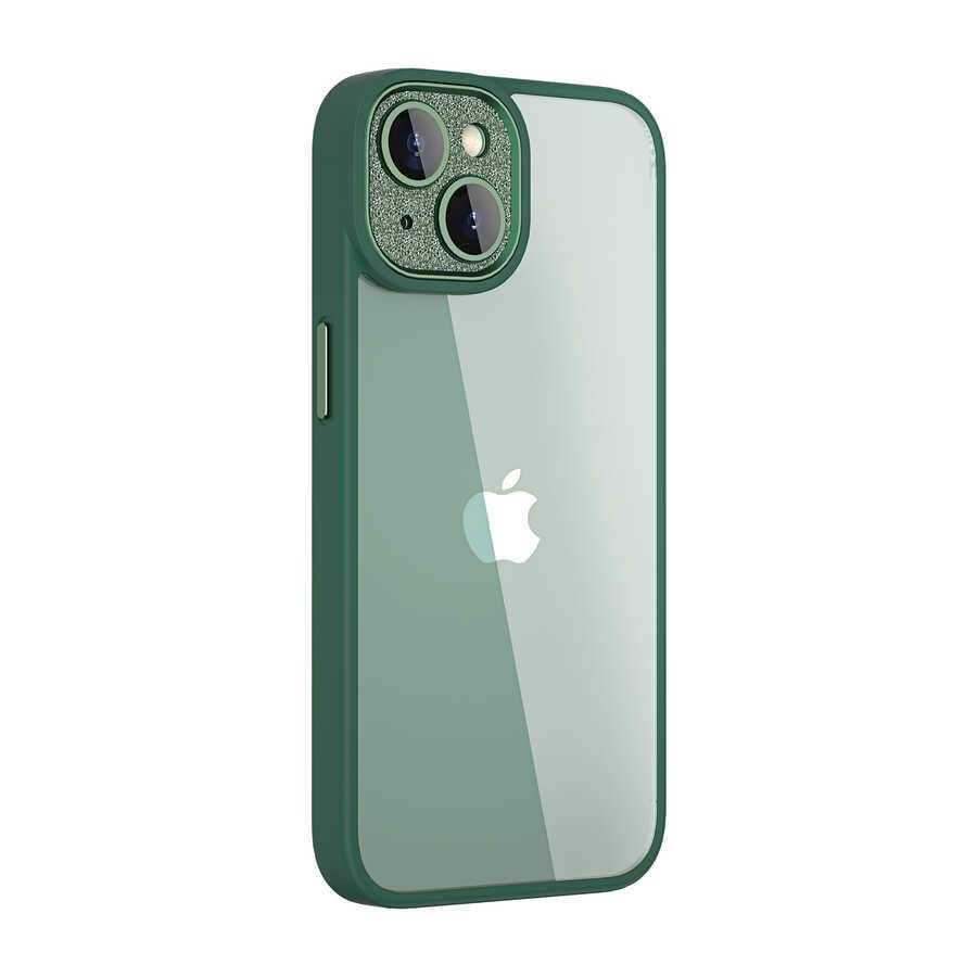 Apple iPhone 14 Kılıf ​​​​​Wiwu GCC-105 Lens Korumalı Renkli Kenar Arkası Şeffaf Multicolor Kapak