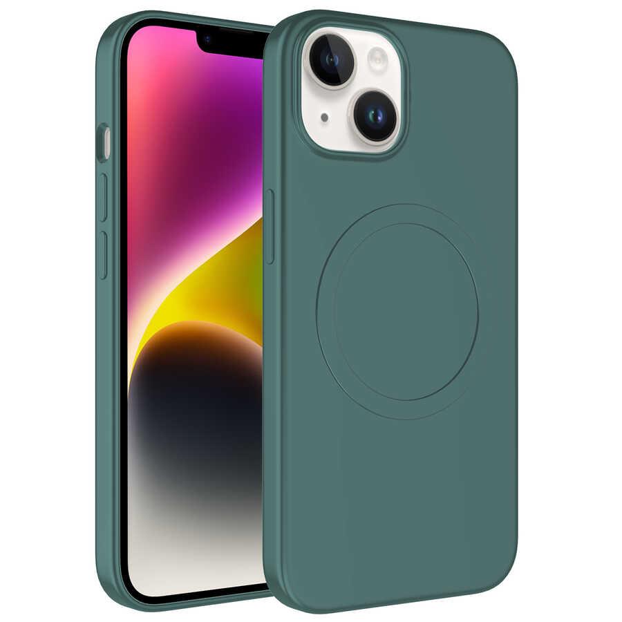 Apple iPhone 14 Plus Kılıf M-safe Wireless Şarj Özellikli Pastel Renk Silikon Zore Plas Kapak