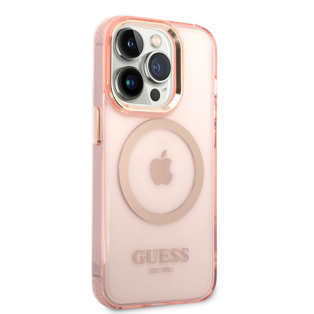 Apple iPhone 14 Pro Kılıf GUESS M-safe Şarj Özellikli Airbagli Dizayn Kapak