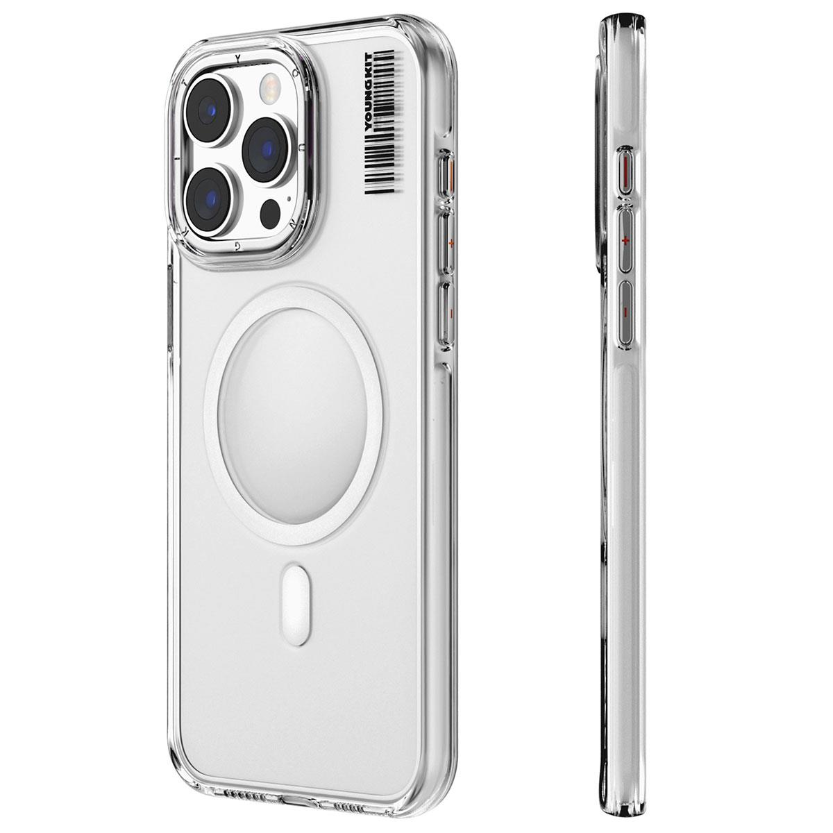 Apple iPhone 14 Pro Kılıf M-safe Şarj Özellikli Şeffaf Youngkit Crystal Shield Serisi Kapak