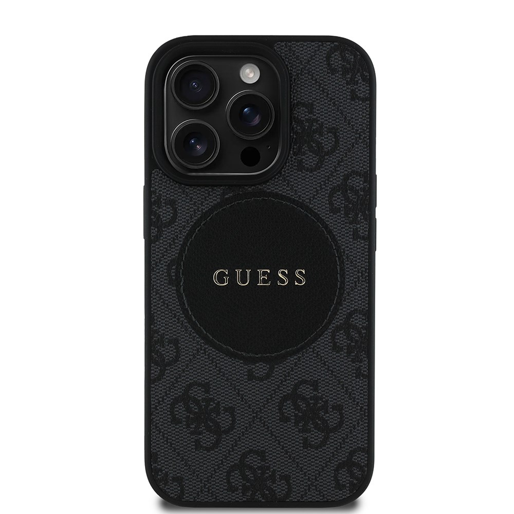 Apple iPhone 14 Pro Max Kılıf Guess Orjinal Lisanslı M-safe Şarj Özellikli Yazı Logolu Circle Classic Kapak