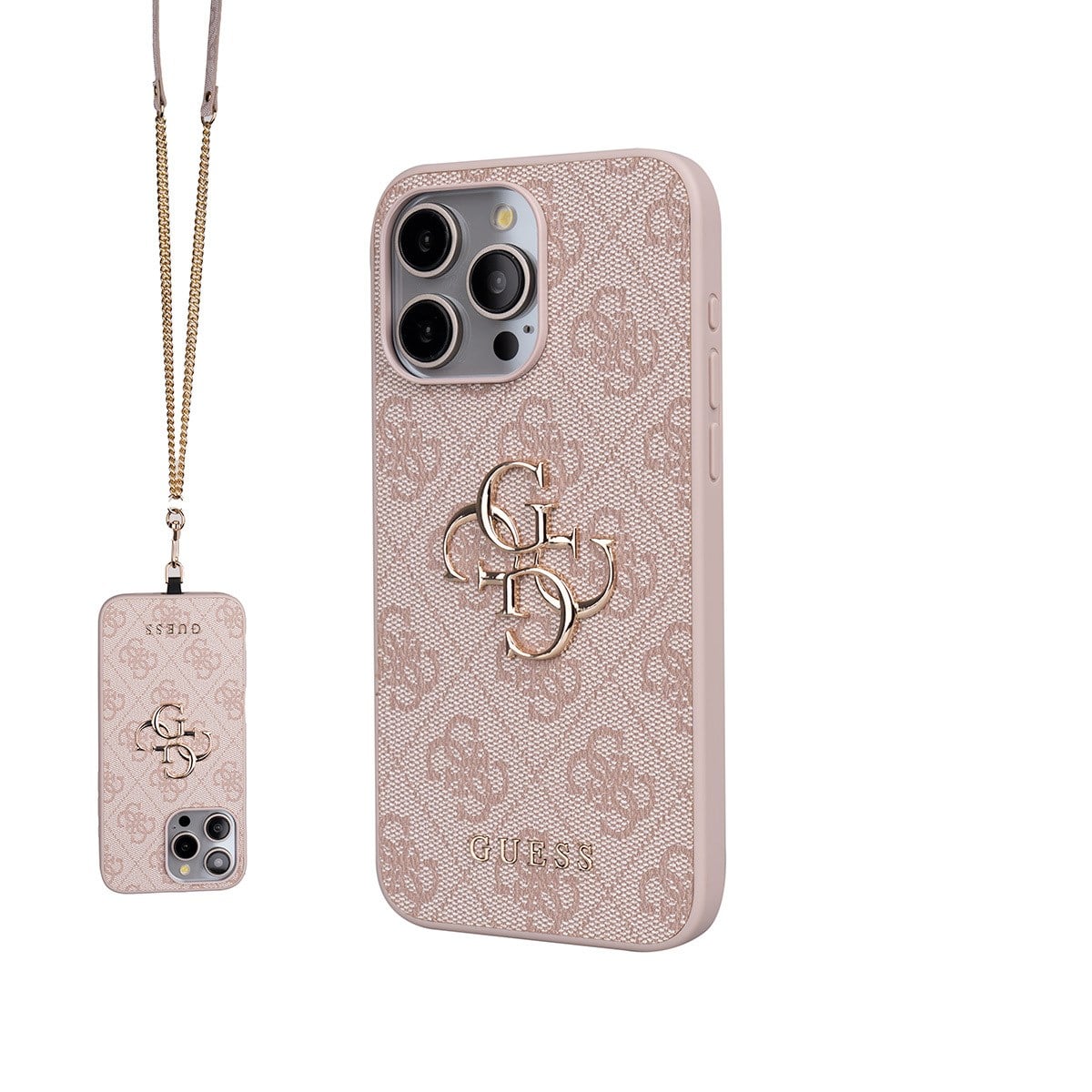 Apple iPhone 14 Pro Max Kılıf Guess Orjinal Lisanslı PU Deri 4G Büyük Metal Logolu Çapraz Vücut Askılı Kapak