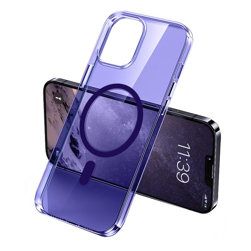 Apple iPhone 14 Pro Max Kılıf M-safe Şarj Özellikli Transparan Sert PC Wlons Pita Kapak