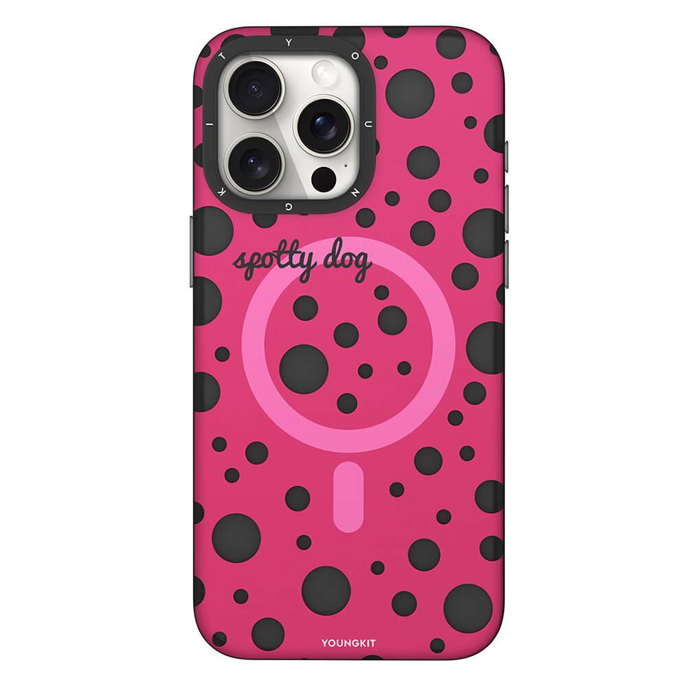 Apple iPhone 14 Pro Max Kılıf M-safe Şarj Özellikli Polka Dot Desenli Youngkit Spots Serisi Kapak