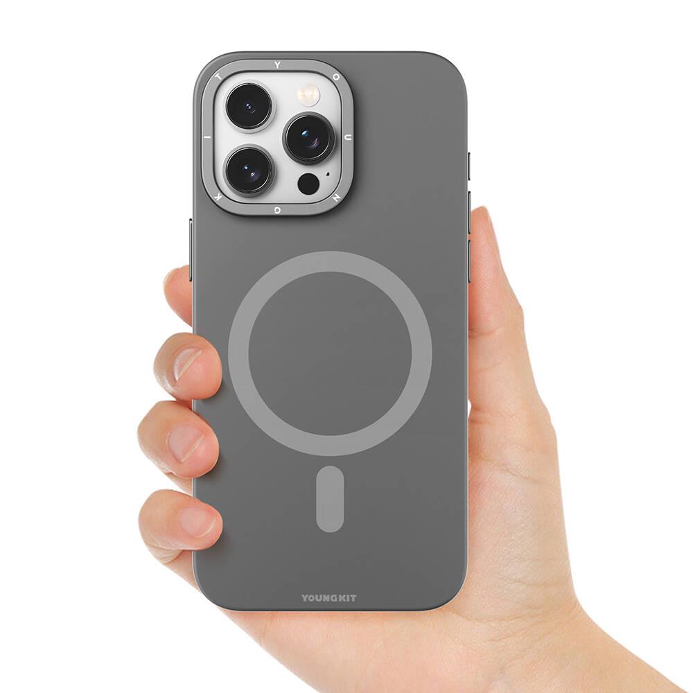 Apple iPhone 14 Pro Max Kılıf M-safe Şarj Özellikli Standlı YoungKit Hermit Bracket Serisi Kapak