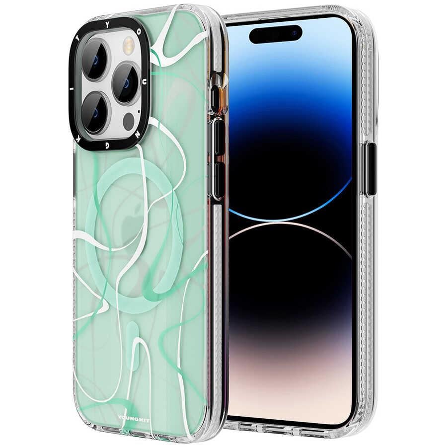 Apple iPhone 14 Pro Max Kılıf M-safe Şarj Özellikli Youngkit Water-Ink Serisi Kapak