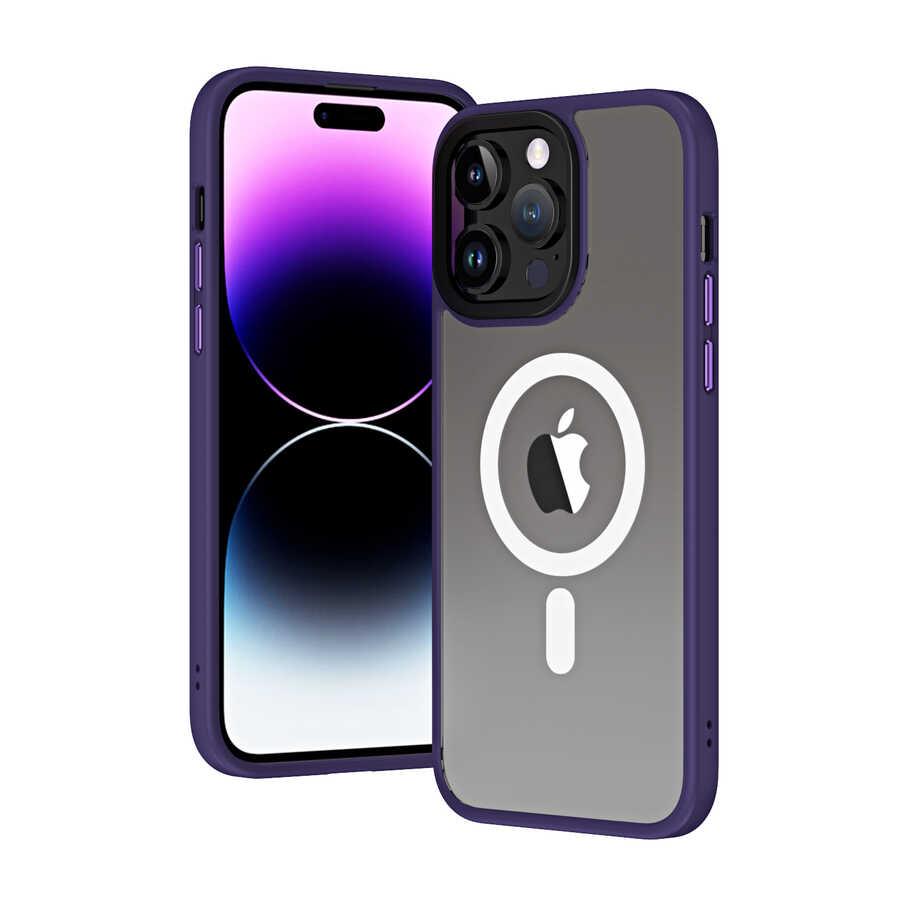 Apple iPhone 14 Pro Max Kılıf Wireless Şarj Özellikli Zore Hibrit M-safe Kapak