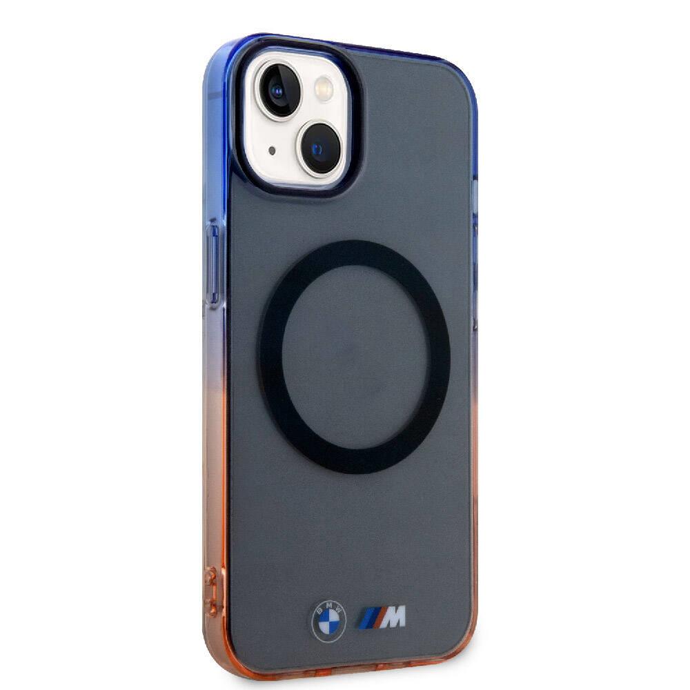 Apple iPhone 15 Kılıf BMW M-safe Şarj Özellikli Transparan Renkli Çerçeveli Orjinal Lisanslı Kapak