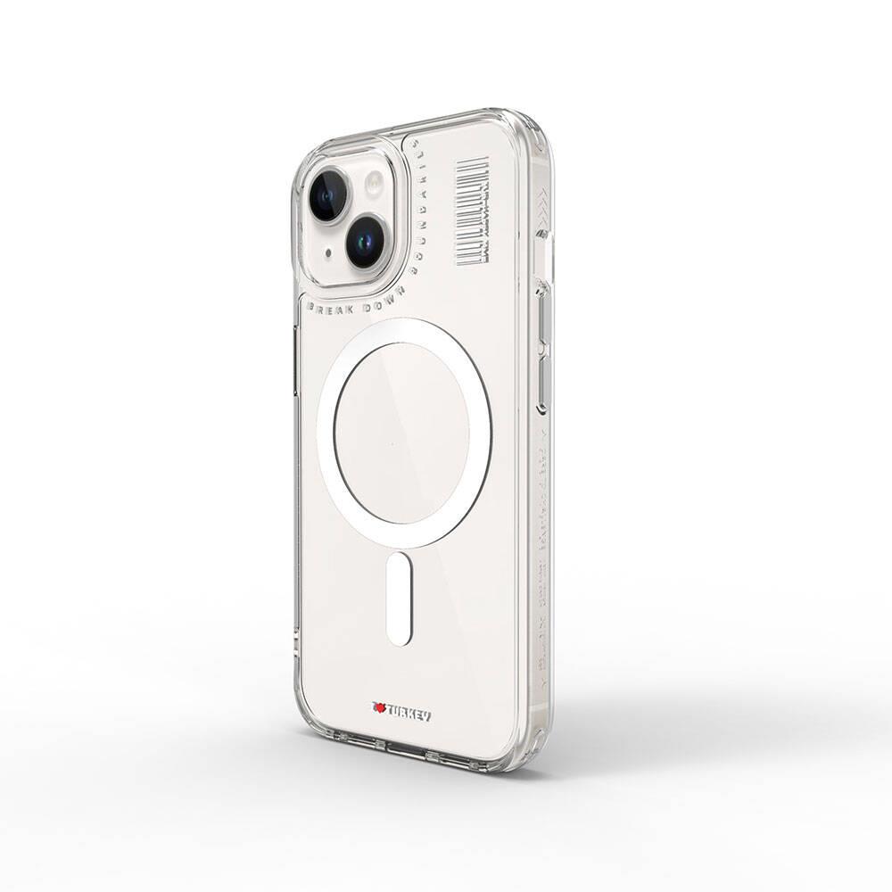 Apple iPhone 15 Kılıf M-safe Şarj Özellikli Şeffaf Transparan Wiwu Turkey D Serisi Kapak