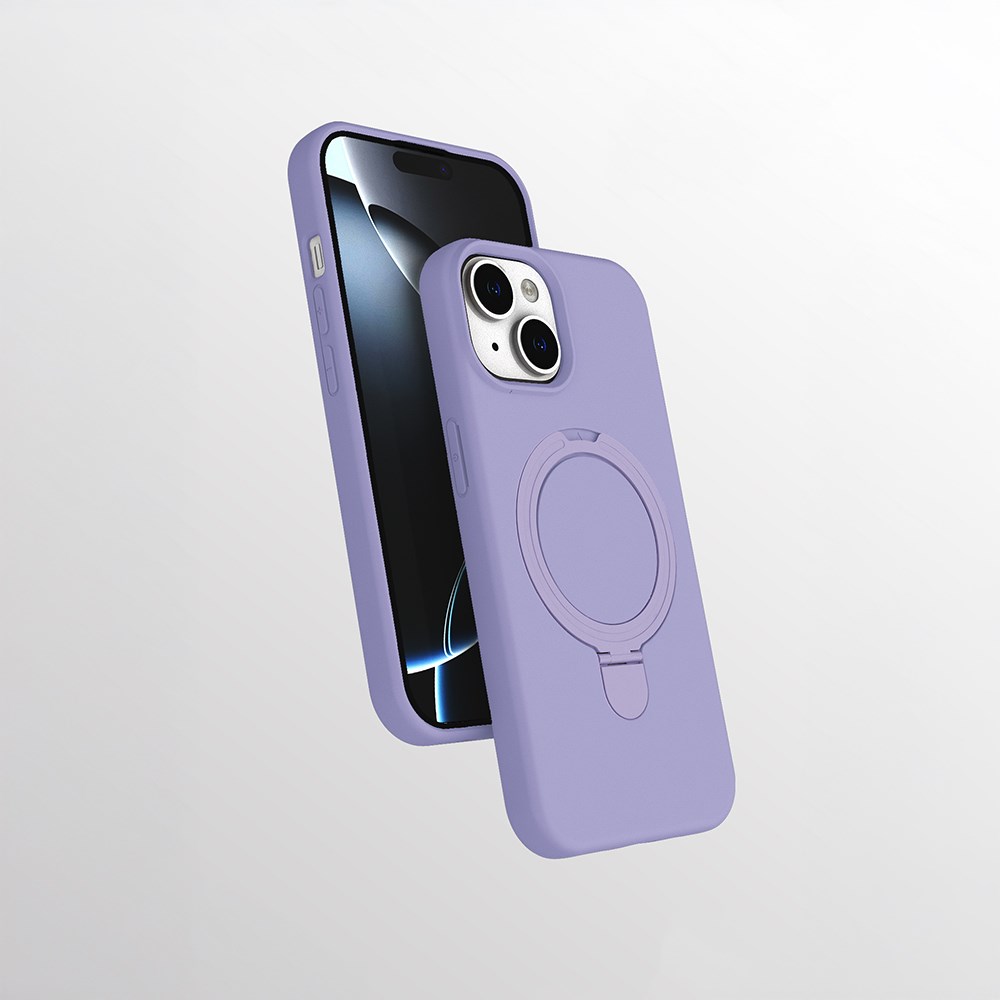 Apple iPhone 15 Kılıf M-safe Şarj Özellikli Standlı Zore Samara Kapak