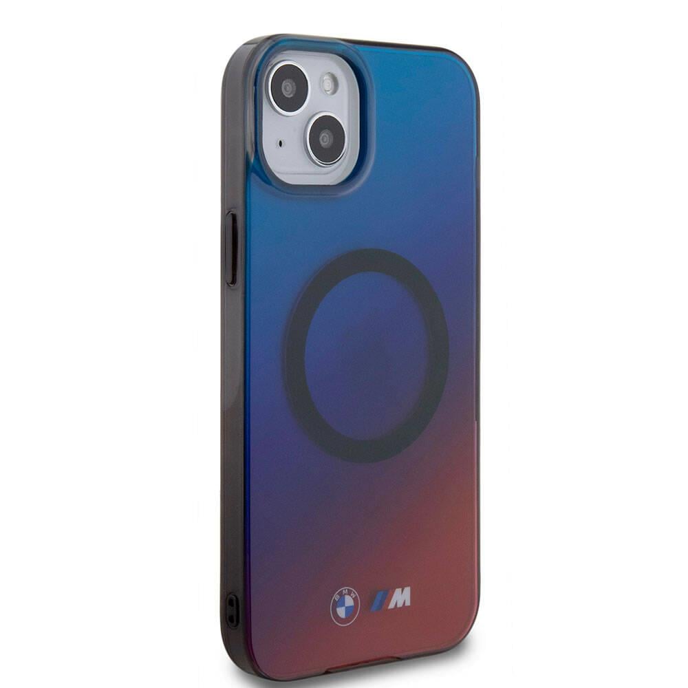 Apple iPhone 15 Plus Kılıf BMW M-safe Şarj Özellikli Transparan Renk Geçişli Dizayn Orjinal Lisanslı Kapak