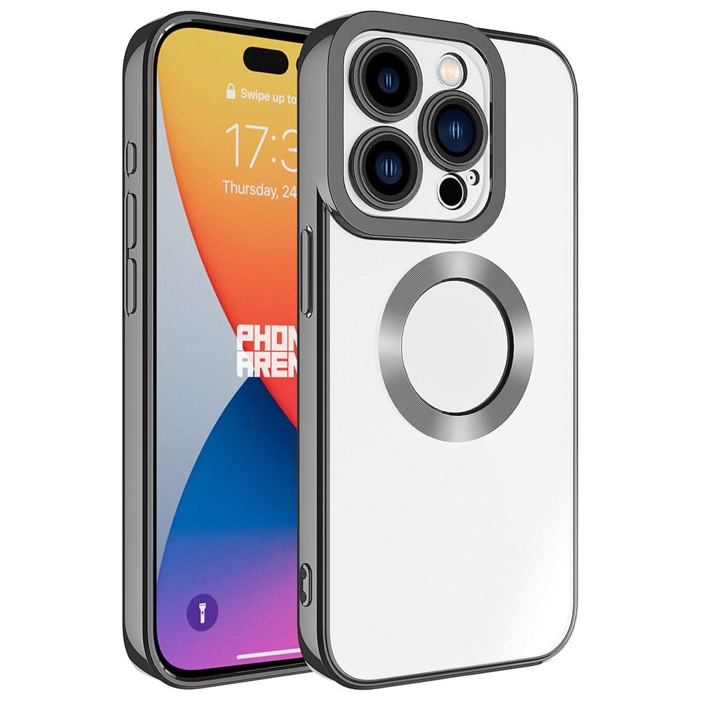 Apple iPhone 15 Pro Kılıf Kamera Korumalı Logo Gösteren Zore Omega Kapak