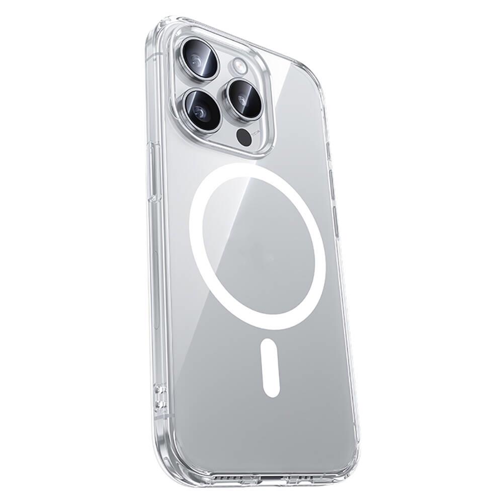 Apple iPhone 15 Pro Max Kılıf M-safe Şarj Özellikli Airbagli Şeffaf Benks LucentPro Serisi Kapak