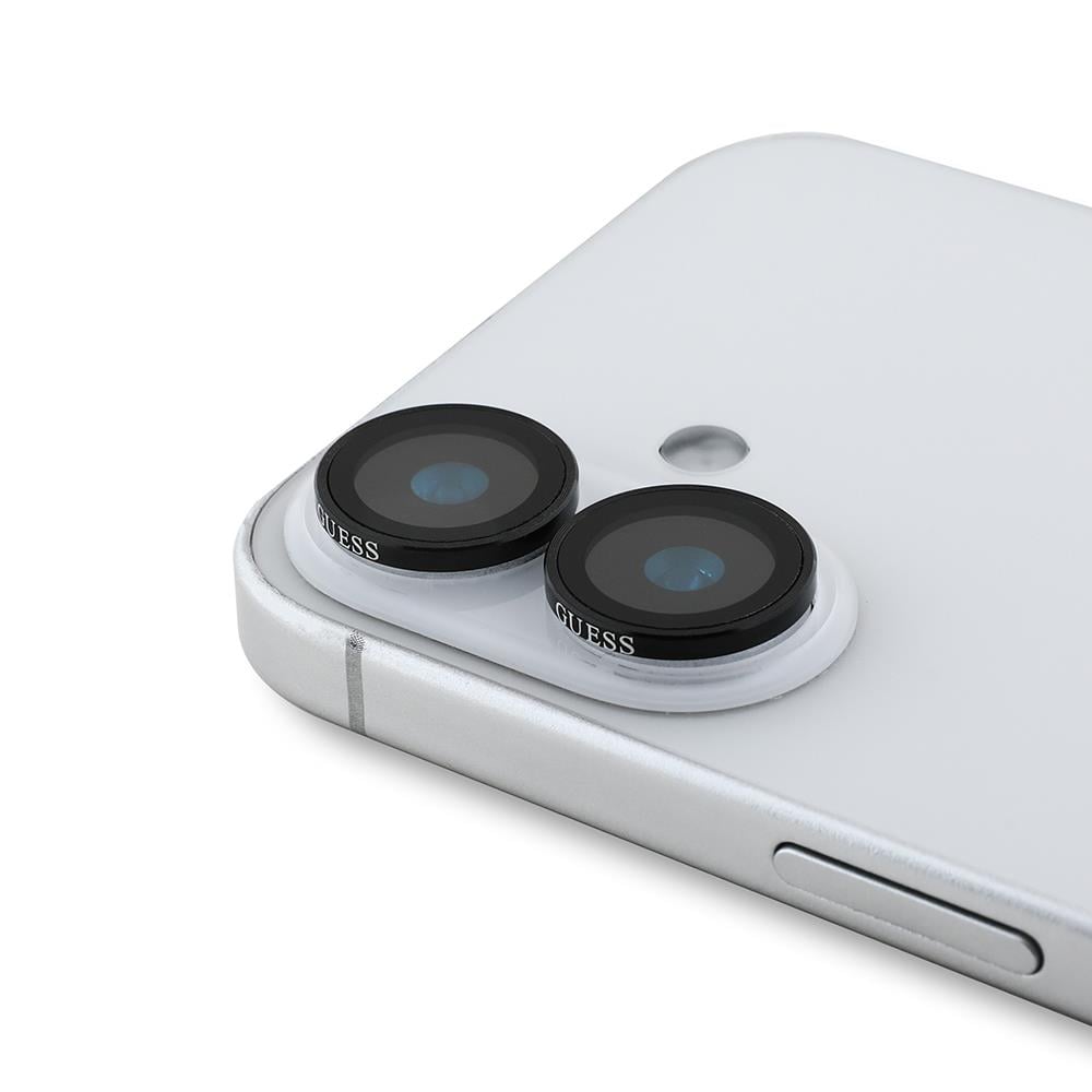 Apple iPhone 16 Guess Orjinal Lisanslı Metal Kamera Lens Koruyucu