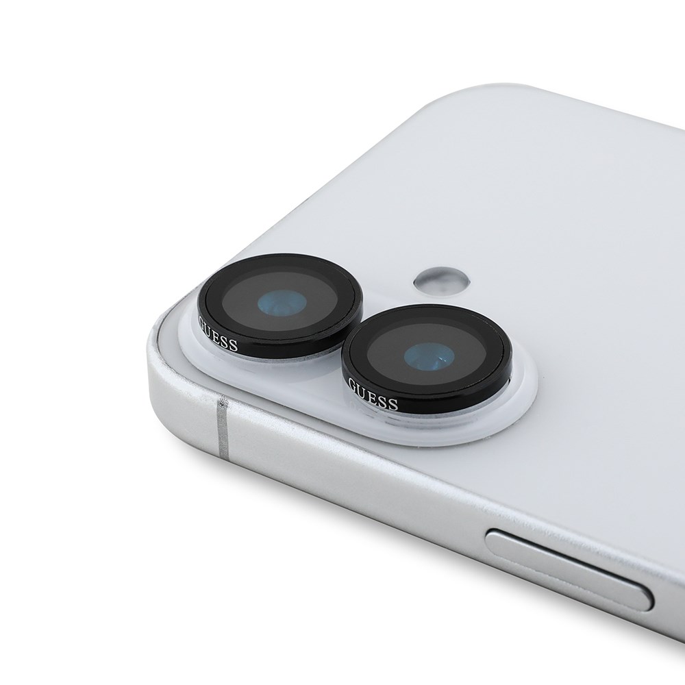 Apple iPhone 16 Guess Orjinal Lisanslı Metal Kamera Lens Koruyucu