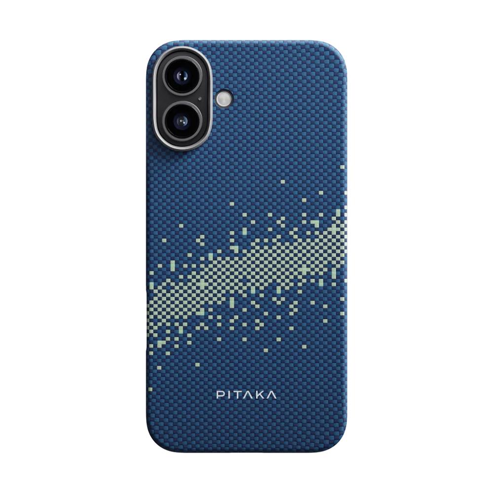 Apple iPhone 16 Kılıf M-safe Şarj Özellikli Aramid Fiber Pitaka Tactile Woven Starpeak Serisi Milky Way Galaxy Kapak