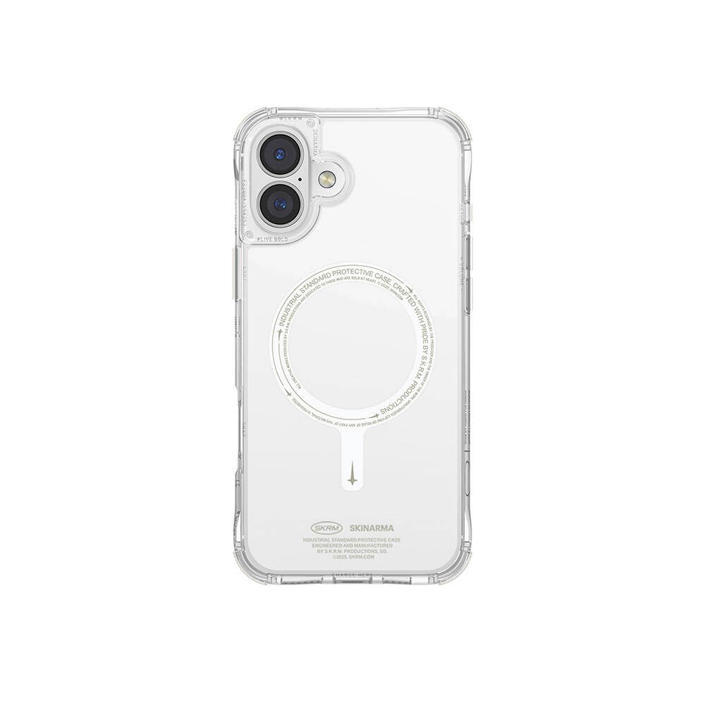 Apple iPhone 16 Plus Kılıf M-safe Şarj Özellikli Şeffaf Airbag Tasarımlı Skinarma Saido Nightglow Kapak