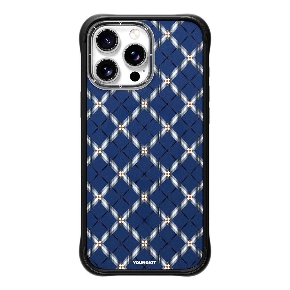 Apple iPhone 16 Pro Kılıf M-safe Şarj Özellikli Youngkit Argyle Serisi Kapak
