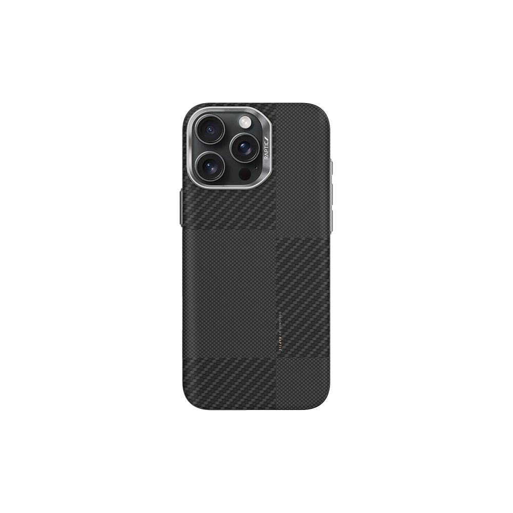 Apple iPhone 16 Pro Kılıf M-safe Şarj Özellikli 600D Metal Kamera Çerçeveli Raptic Aramid Fiber Croxx Mondrian Serisi Kapak