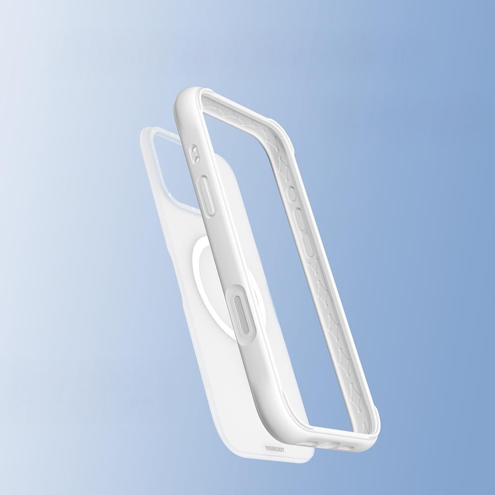 Apple iPhone 16 Pro Kılıf M-safe Şarj Özellikli Vegan Deri Tasarımlı Şeffaf Arka Yüzey Kartlıklı Raptic Urban Folio Serisi Kapak