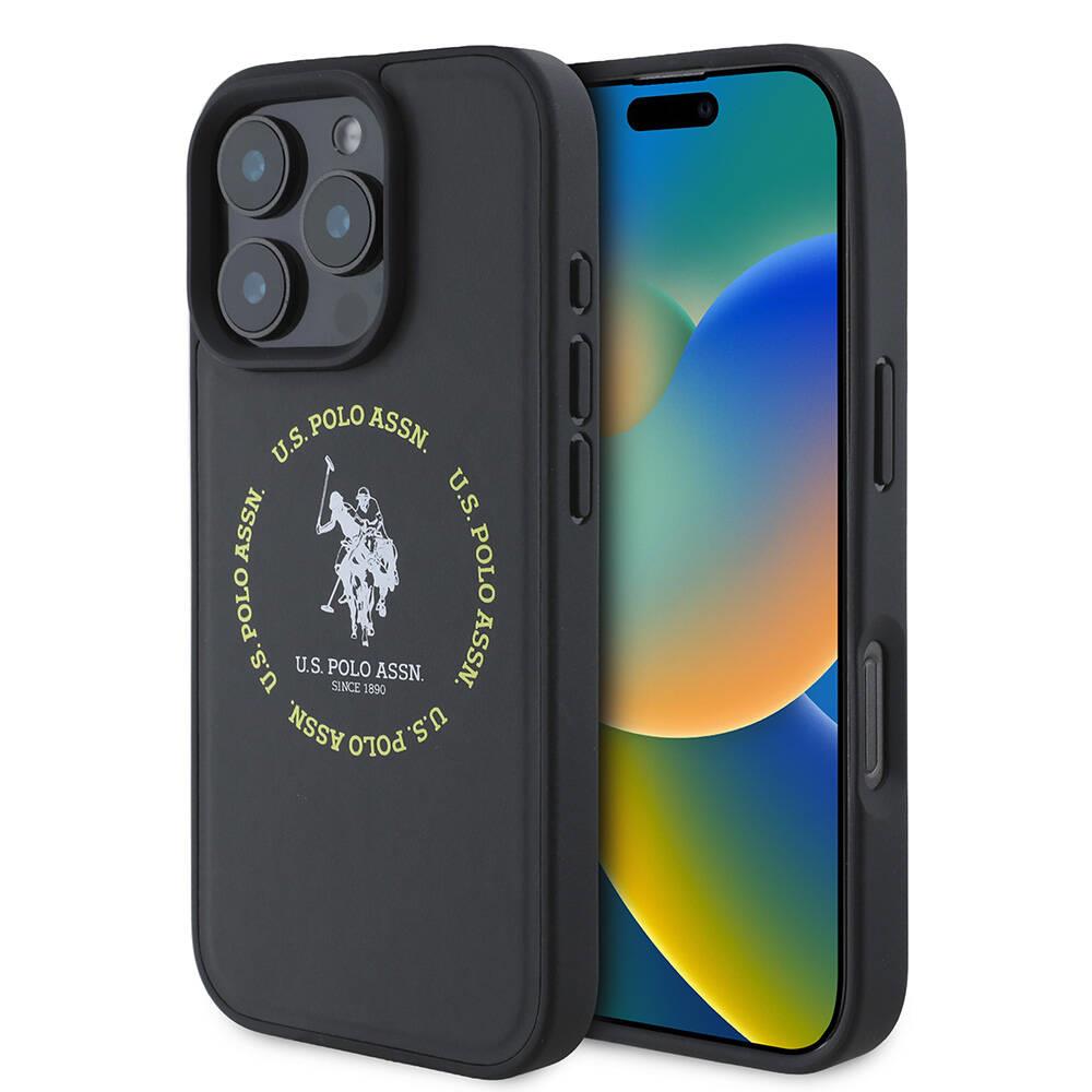 Apple iPhone 16 Pro Kılıf U.S. Polo Assn. Orjinal Lisanslı M-safe Şarj Özellikli Circle ve Double Horse Logolu Deri Kapak
