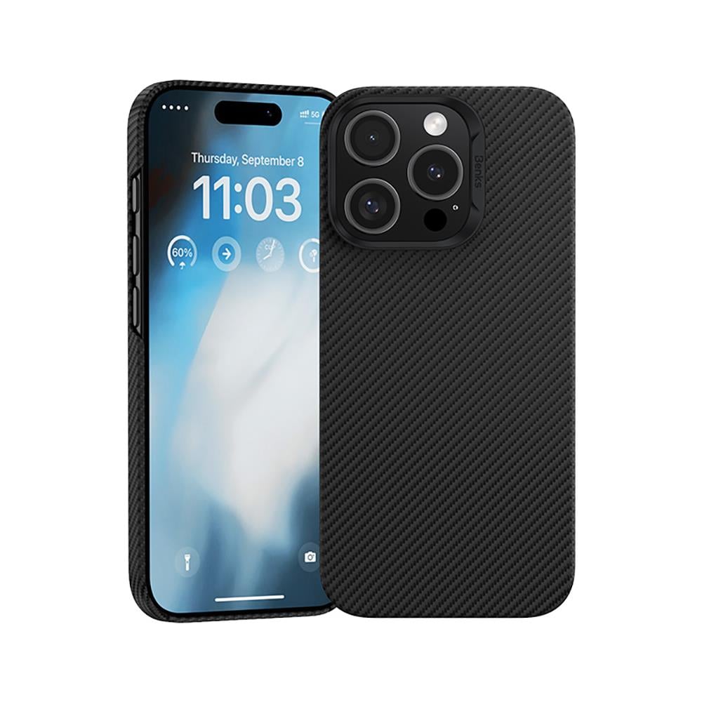 Apple iPhone 16 Pro Max Kılıf Benks M-safe Şarj Özellikli Metal Kamera Çerçeveli Magnetik ArmorAir 600D Kevlar Fiber Kapak