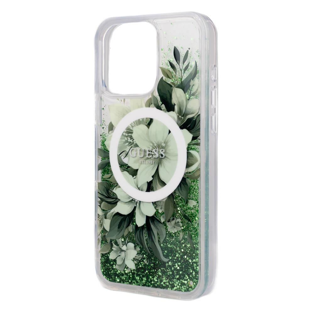 Apple iPhone 16 Pro Max Kılıf Guess Orjinal Lisanslı M-safe Şarj Özellikli Flower Tonal Circle Kapak