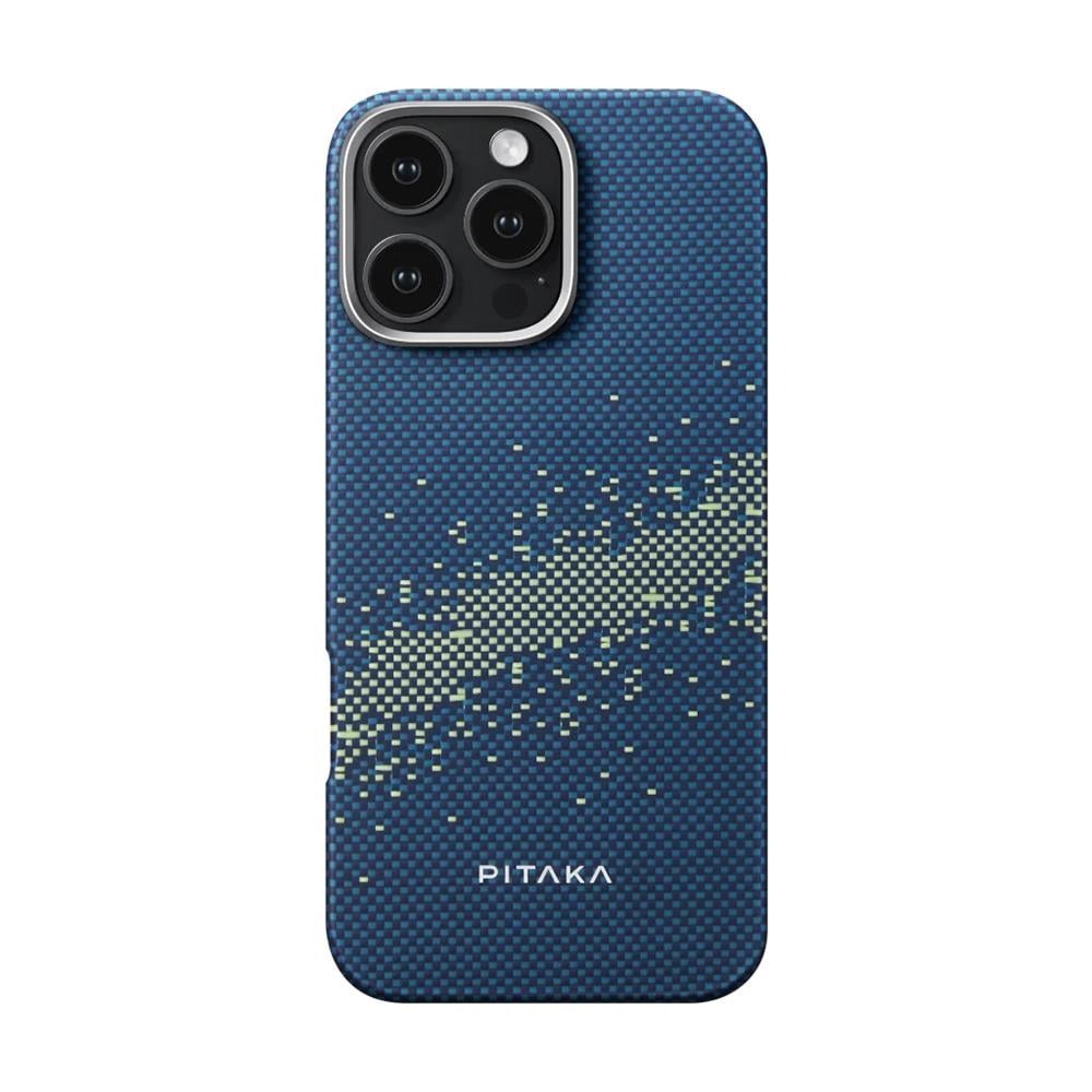 Apple iPhone 16 Pro Max Kılıf M-safe Şarj Özellikli Aramid Fiber Pitaka Tactile Woven Starpeak Serisi Milky Way Galaxy Kapak